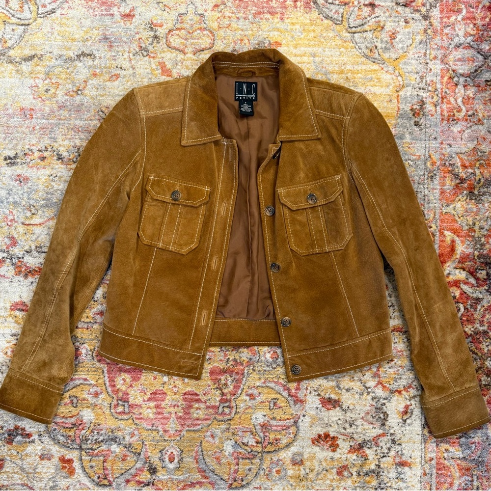 INC International Concepts Women's Brown Suede Jacket